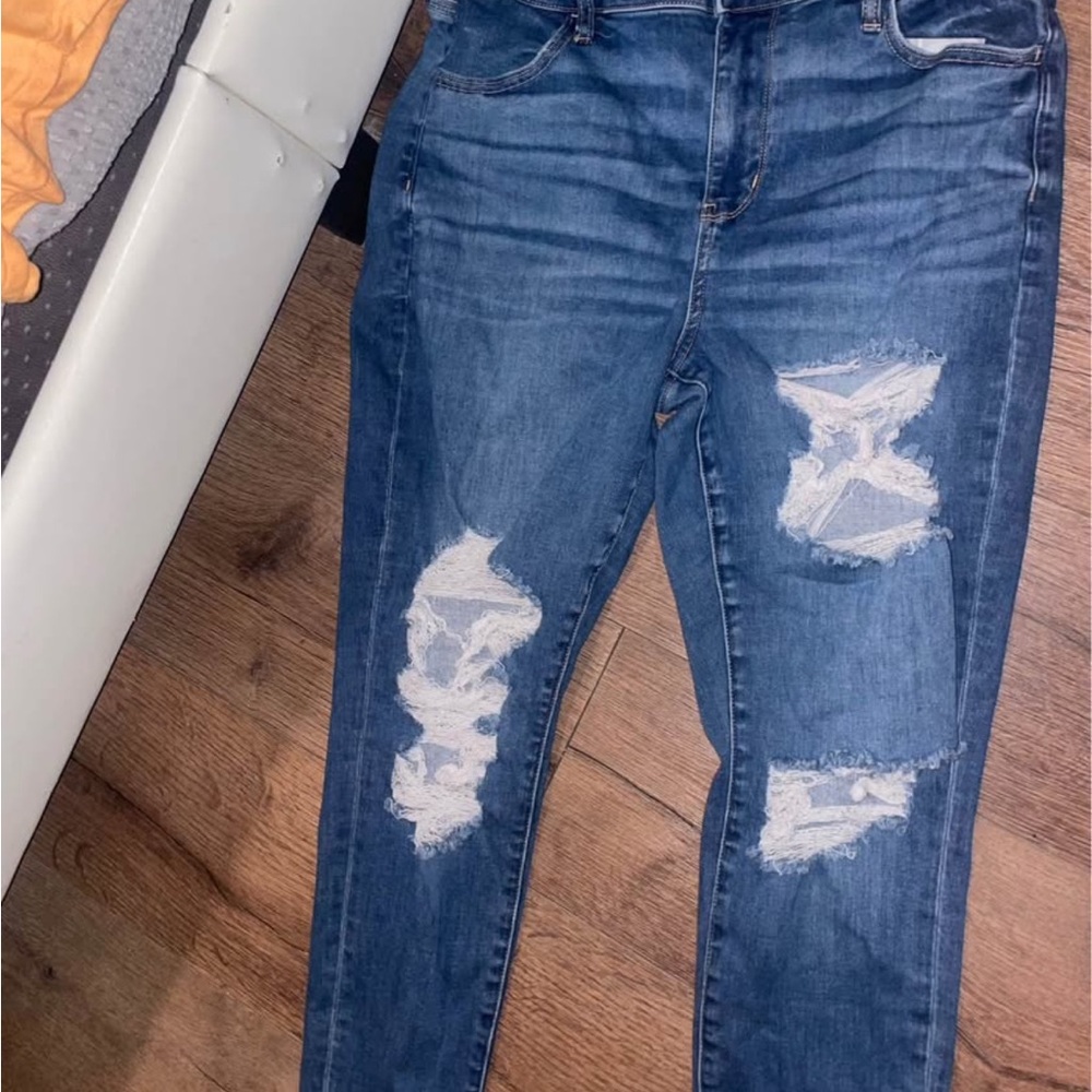 American Eagle Outfitters Ripped Blue Skinny Jeans